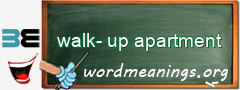 WordMeaning blackboard for walk-up apartment